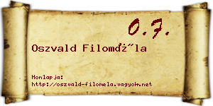 Oszvald Filoméla névjegykártya